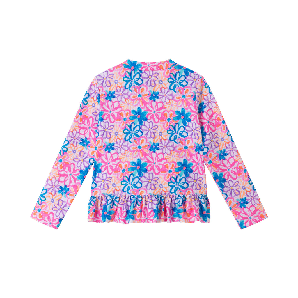 Kids (2-7) Long Sleeve Rashguard Set | Flower Fun - Andy & Evan