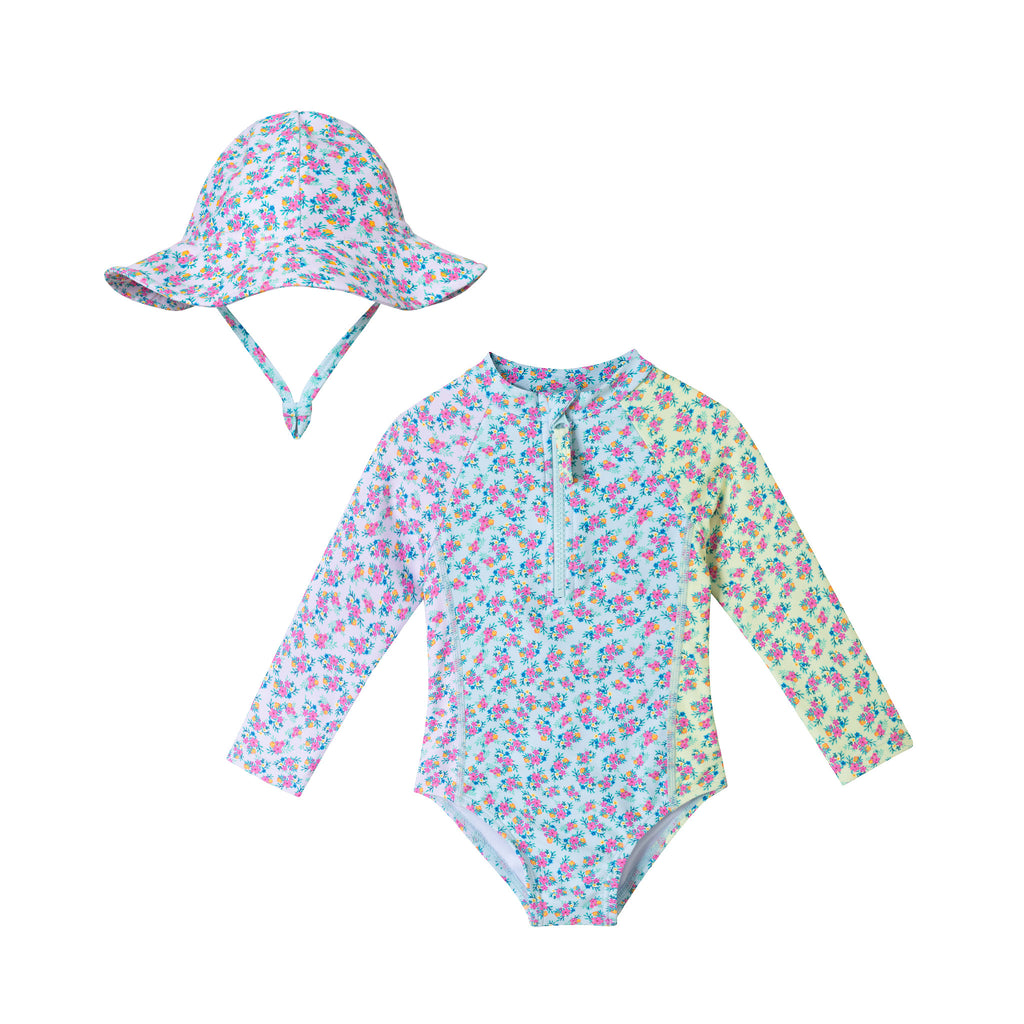 Infant (0-24M) Ls Rashguard & Scrunchie Set | Floral - Andy & Evan