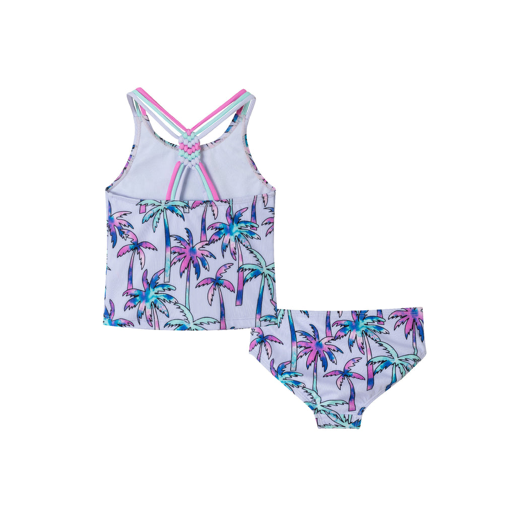 Kids (2-6x) Tankini Swimsuit Set | Purple Palm Trees - Andy & Evan