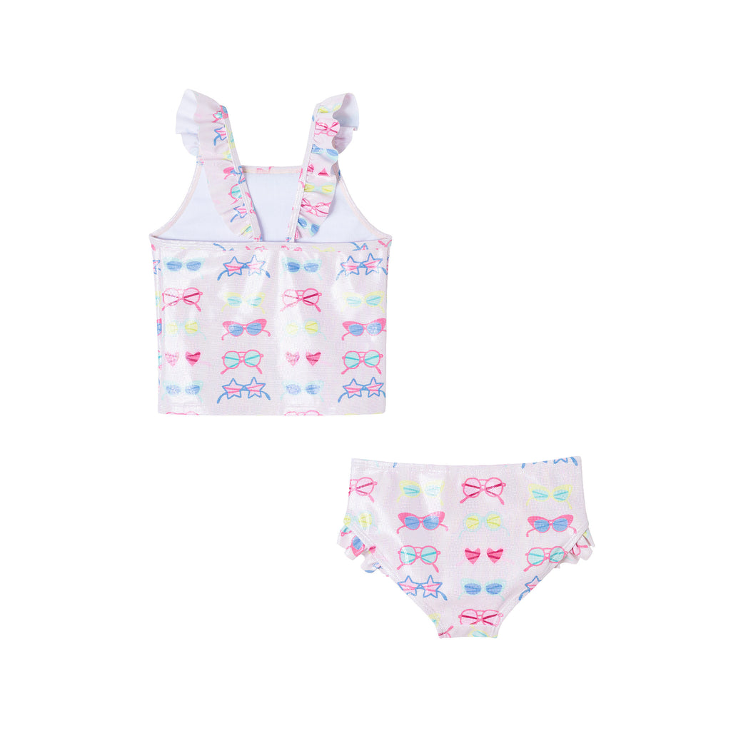 Kids (2-7) Tankini Swimsuit Set | Sunglasses Pattern