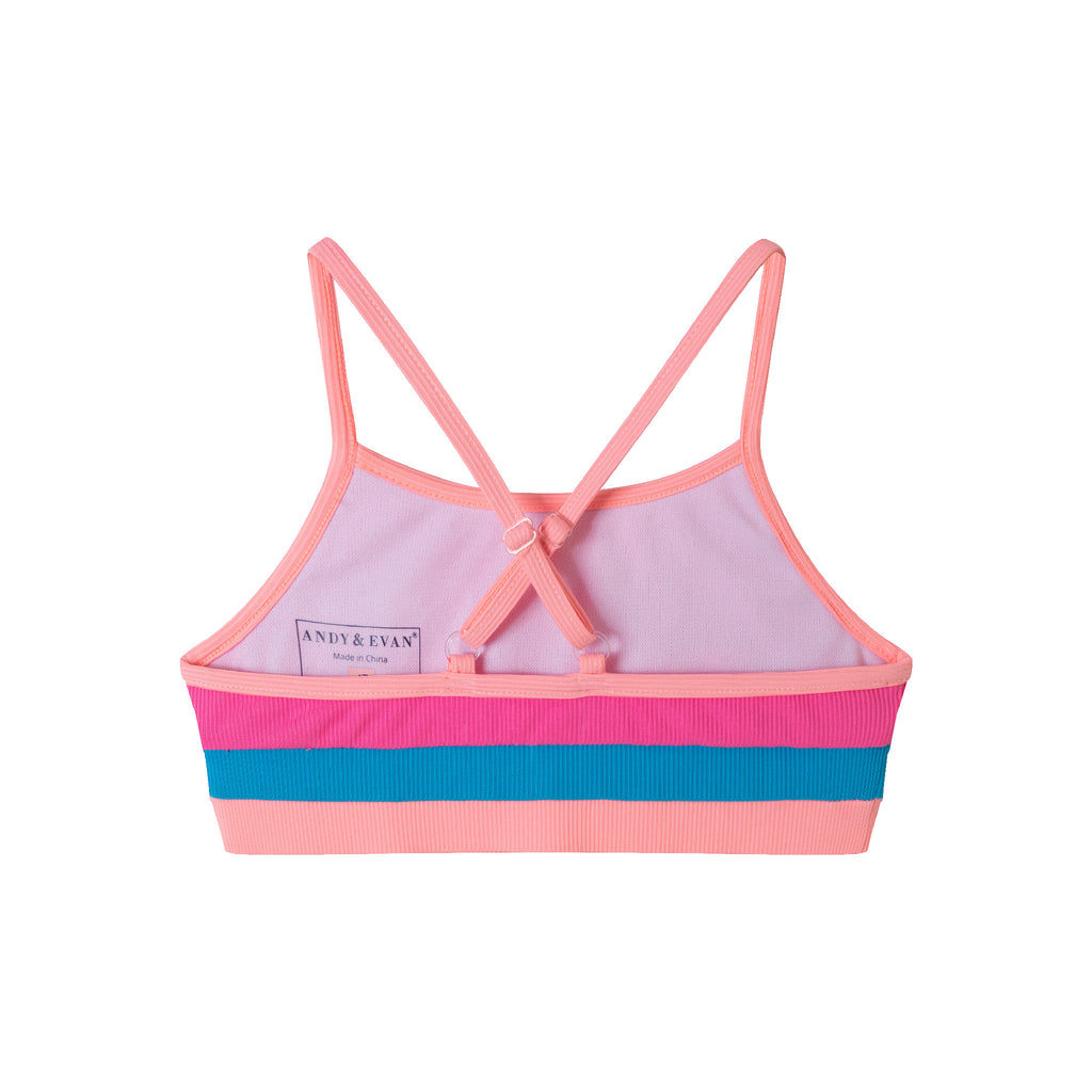 Kids (4-16) Two Piece Swim Suit | Pink Color Block - Andy & Evan