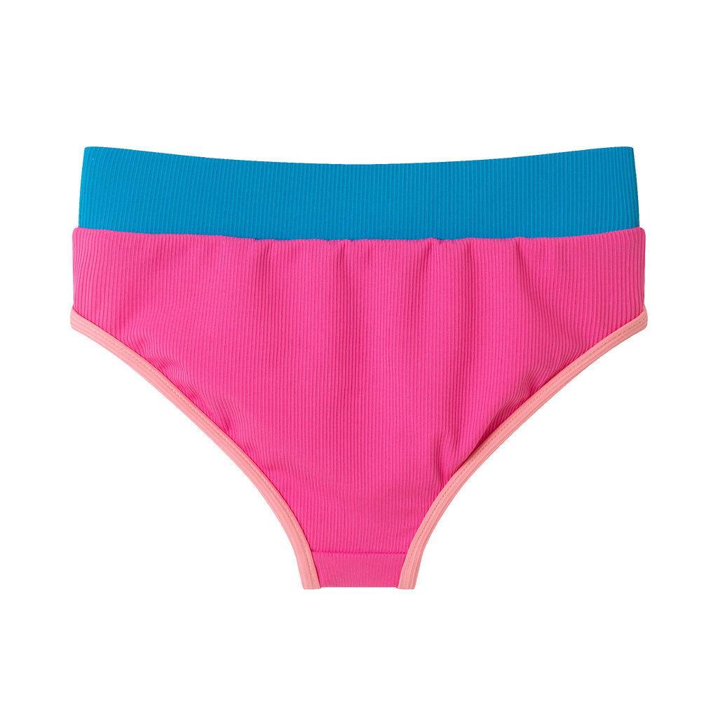 Kids (4-16) Two Piece Swim Suit | Pink Color Block - Andy & Evan