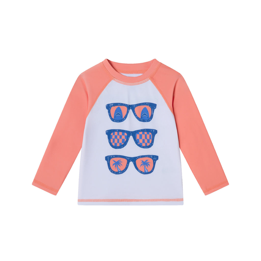 Infant (0-24M) Rashguard & Swim Trunk Set | Sunglasses & Beach Vibes - Andy & Evan