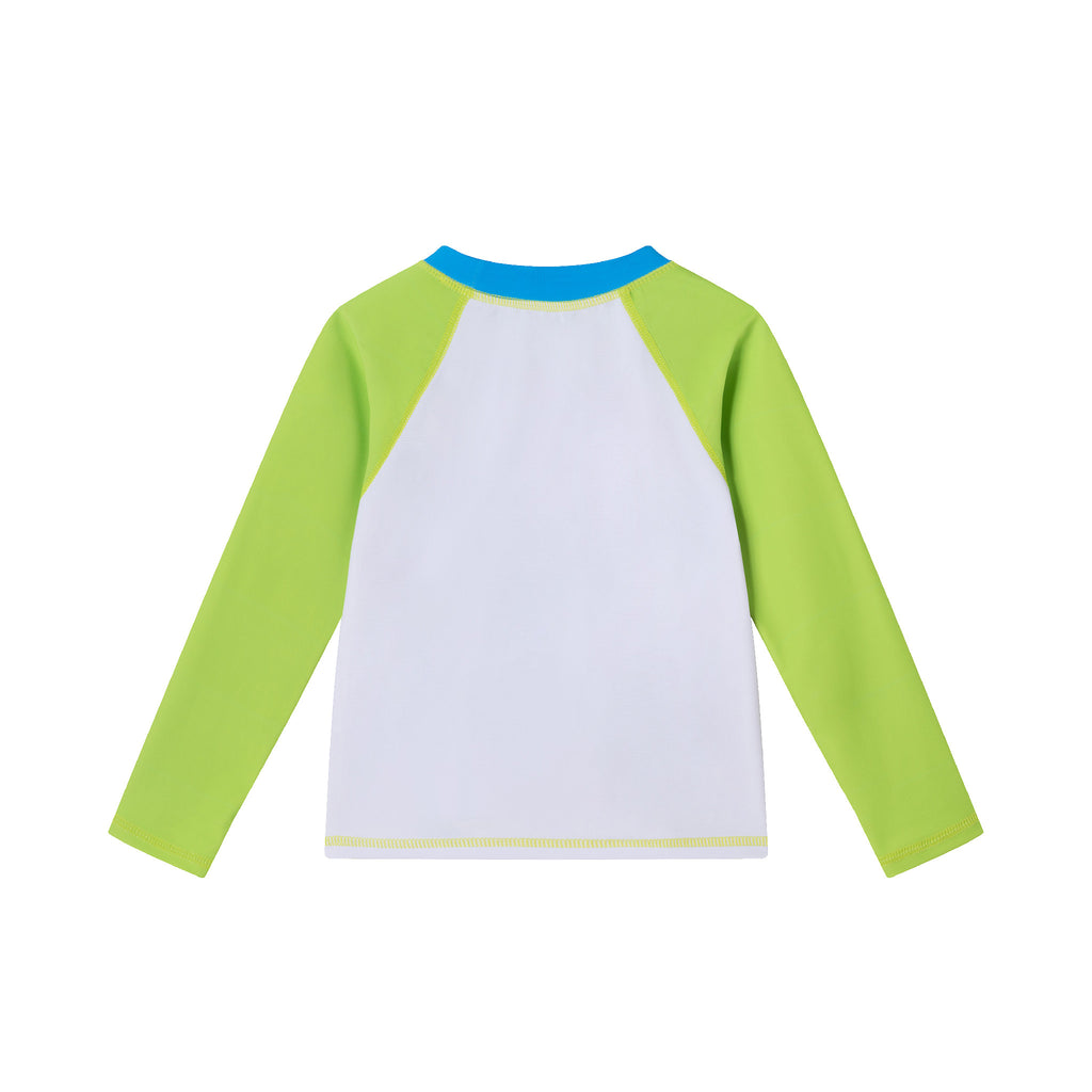 Kids (5-8) Rashguard & Swim Trunk Set | Lime & Blue Breeze - Andy & Evan