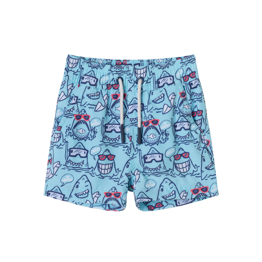 Infant (0-24M) Rashguard & Swim Trunk Set | Shark Characters - Andy & Evan