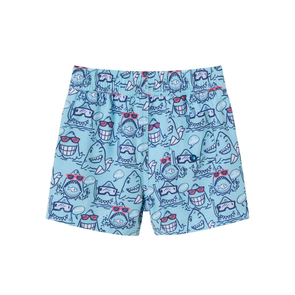 Kids (2-8) Rashguard & Swim Trunk Set | Shark Characters - Andy & Evan