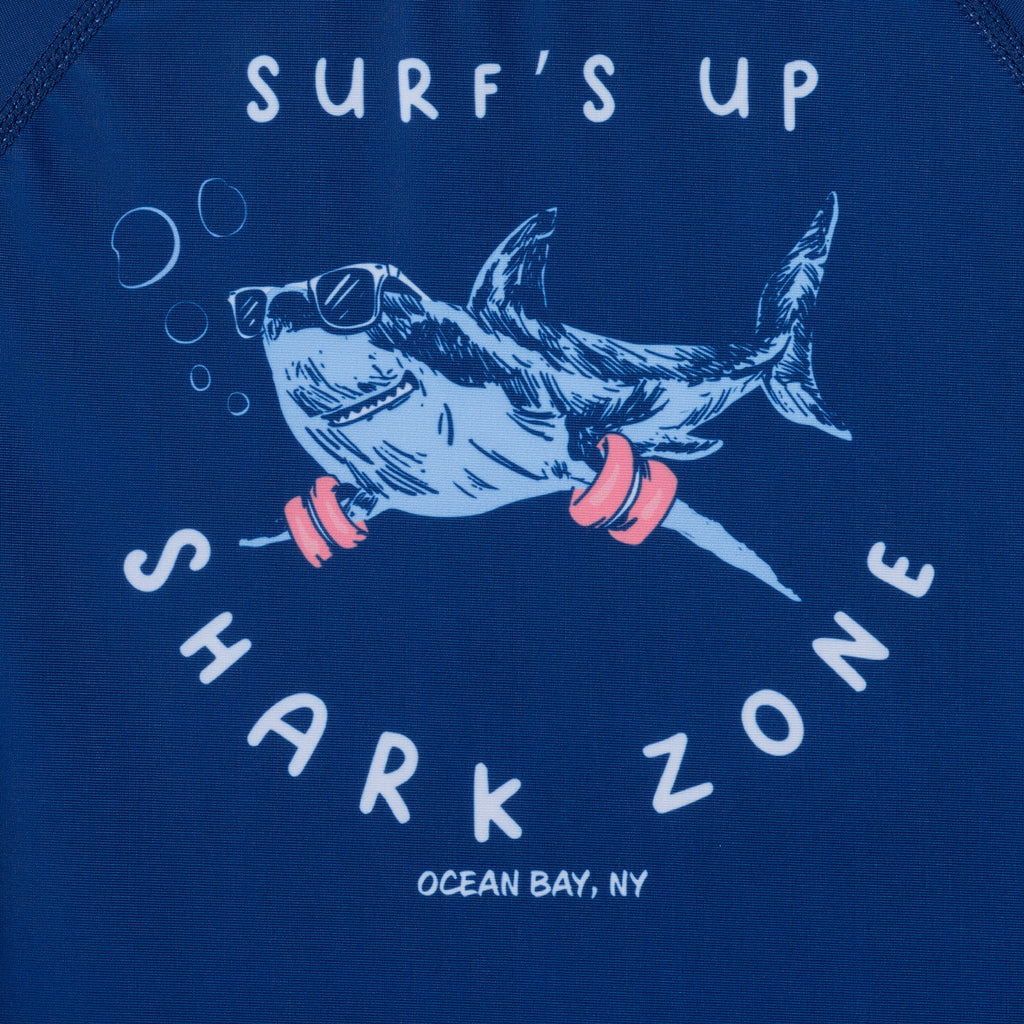 Kids (2-7) Rashguard & Swim Trunk Set | Navy Shark - Andy & Evan