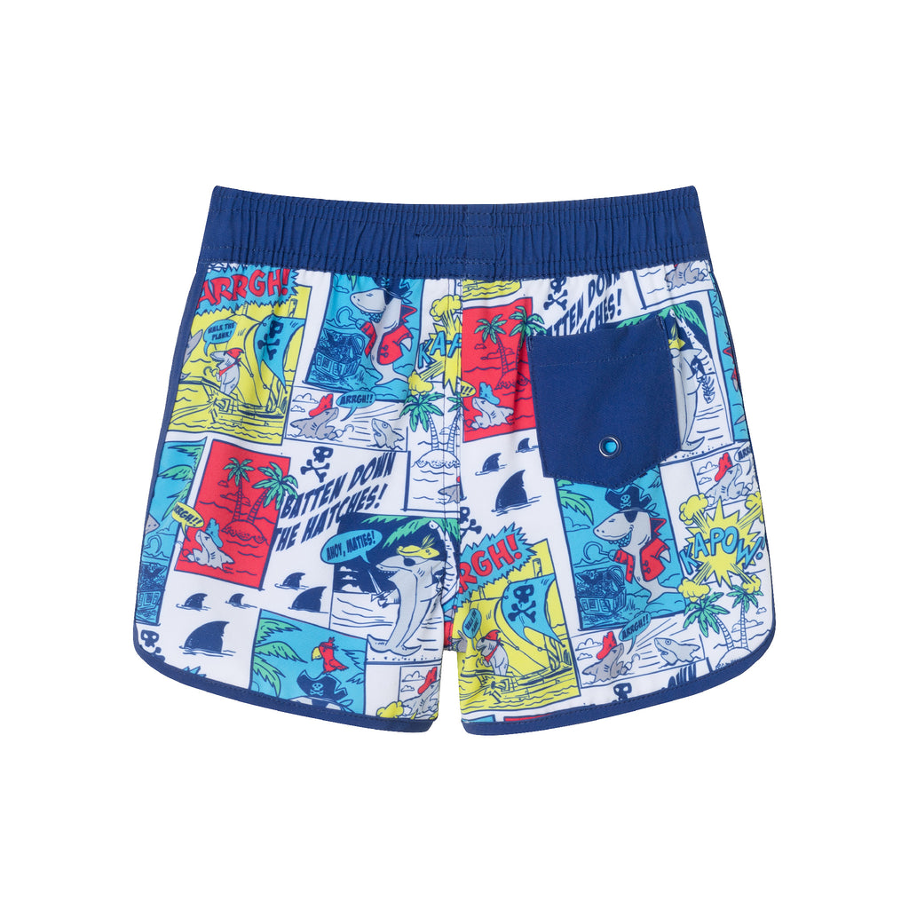 Kids (2-4) Rashguard & Swim Trunk Set | Comic Book Style - Andy & Evan