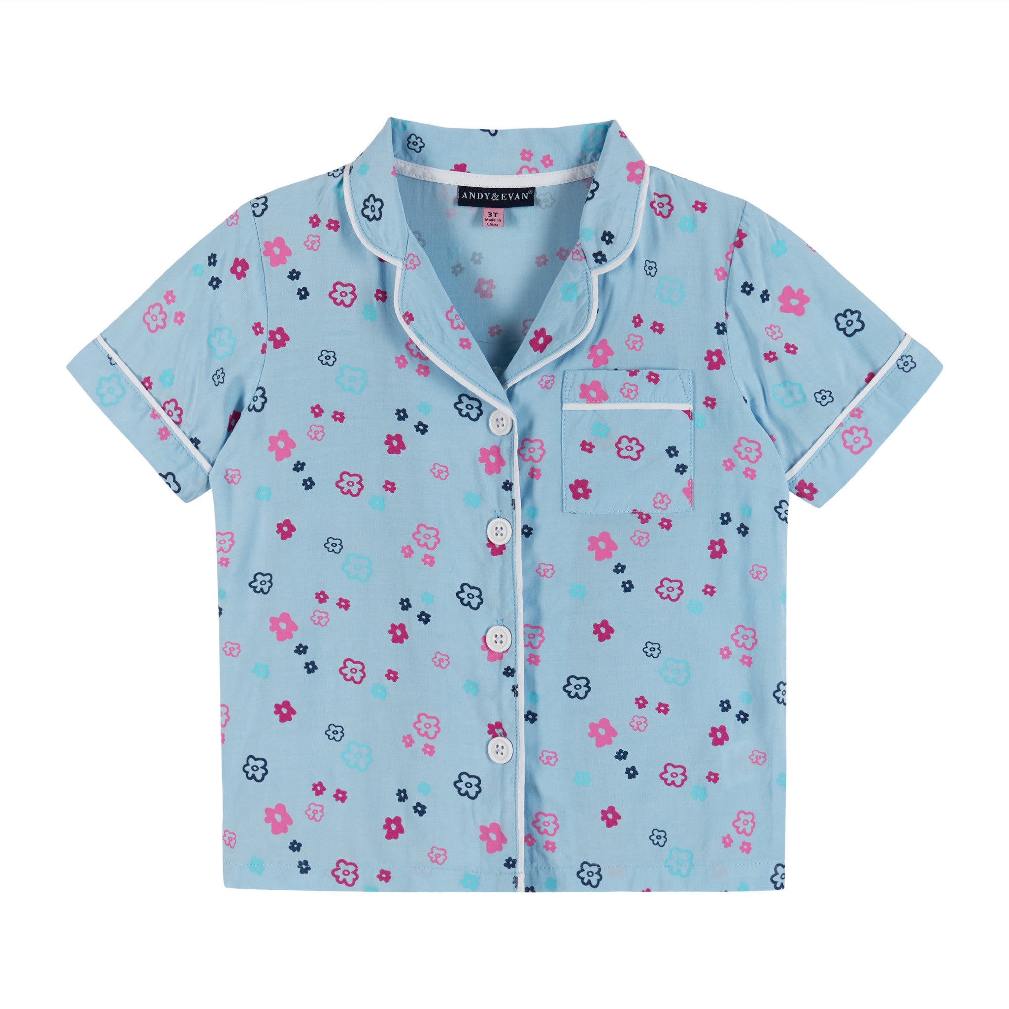 ANDY & EVAN | Toddler Girl Two Piece Pajama Set | Aqua Floral 