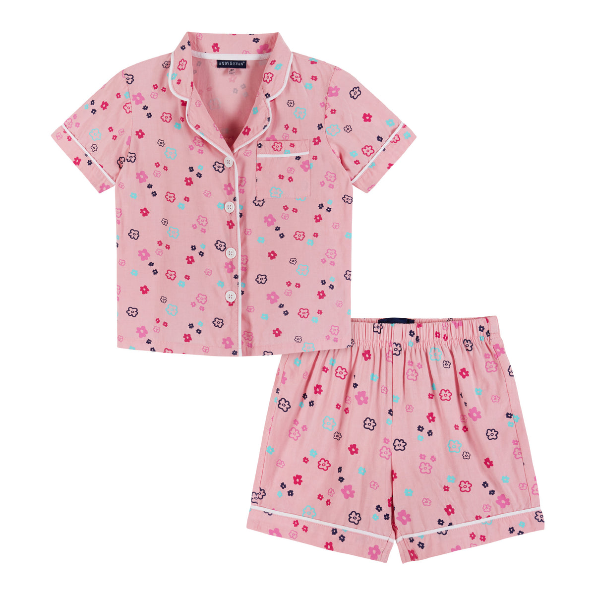 ANDY & EVAN | Toddler Girl Two Piece Pajama Set | Pink Floral 