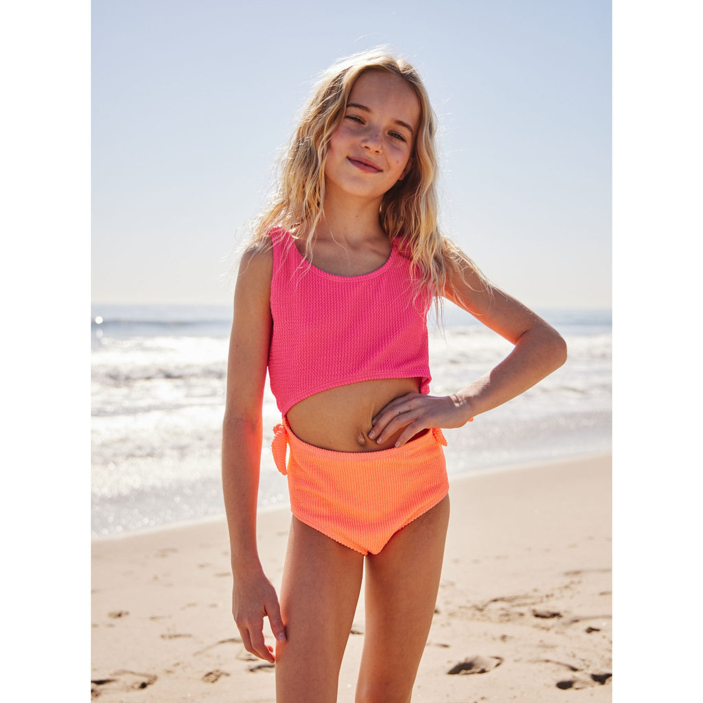 Kids (7-16) One Piece Swim Suit | Hot Pink - Andy & Evan