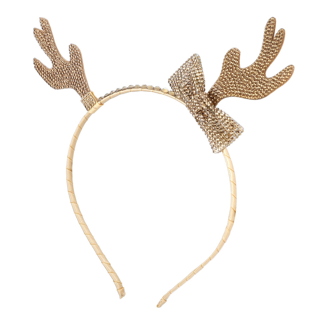 Girl's Holiday Headband - Gold Antlers - Andy & Evan