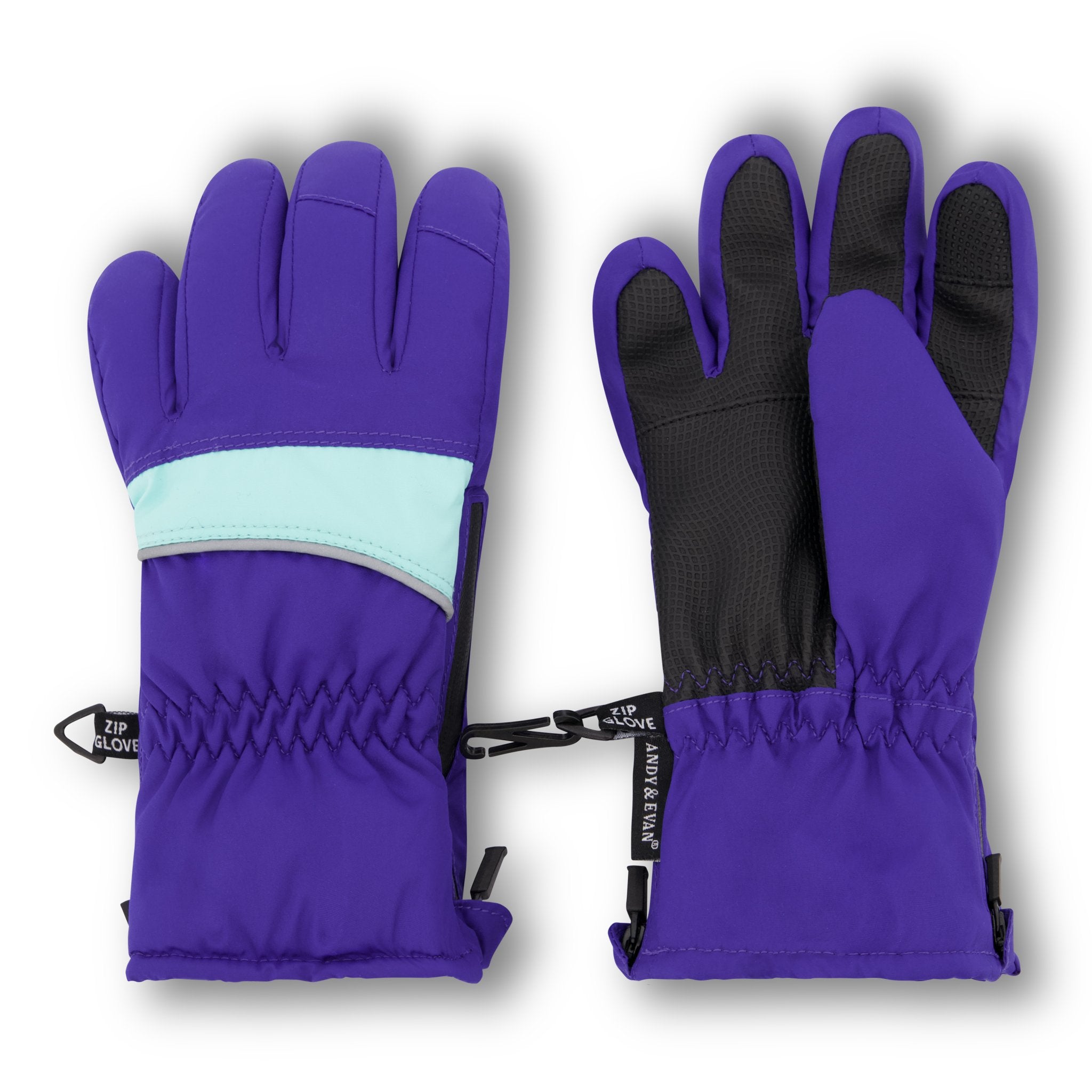 Off-white Logo-print Touch-strap Gloves In 3810 Purple Bl