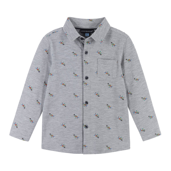 toddler grey button down shirt