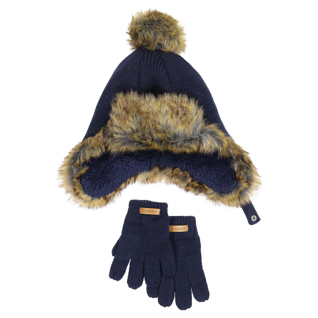 Kids (2-7) Hat & Glove Set | Navy - Andy & Evan