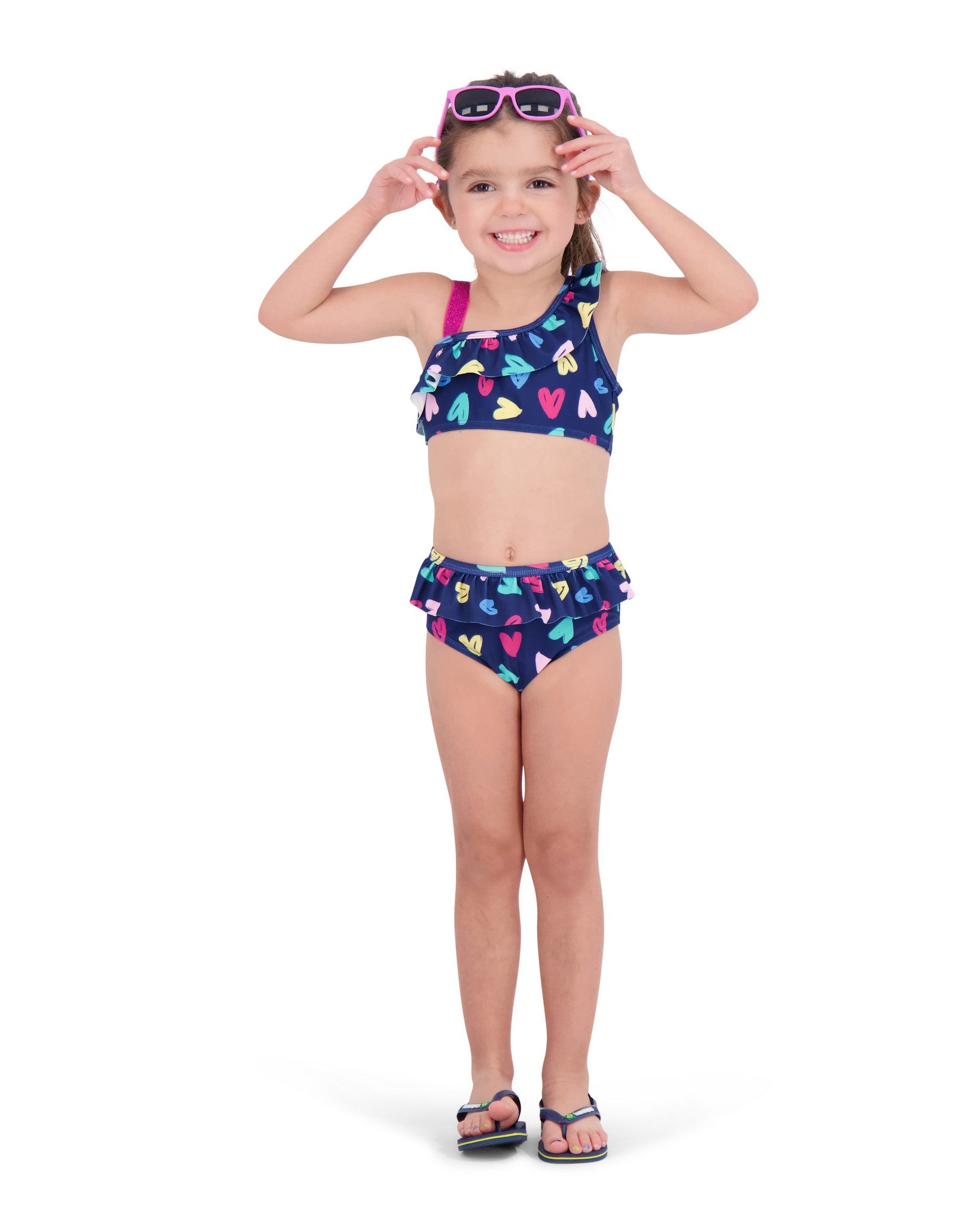 Andy And Evan UPF 50 Girls Heart Two-Piece Ruffle Swimsuit – Andy & Evan